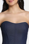 Zivame Non-Padded Short Slip Corset - Dark Wash — thumbnail 5